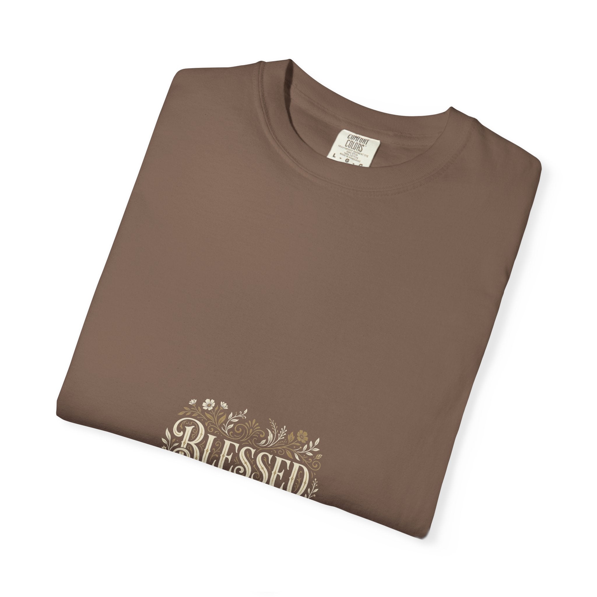 Blessed Floral Script T-shirt | Minimal Faith Typography