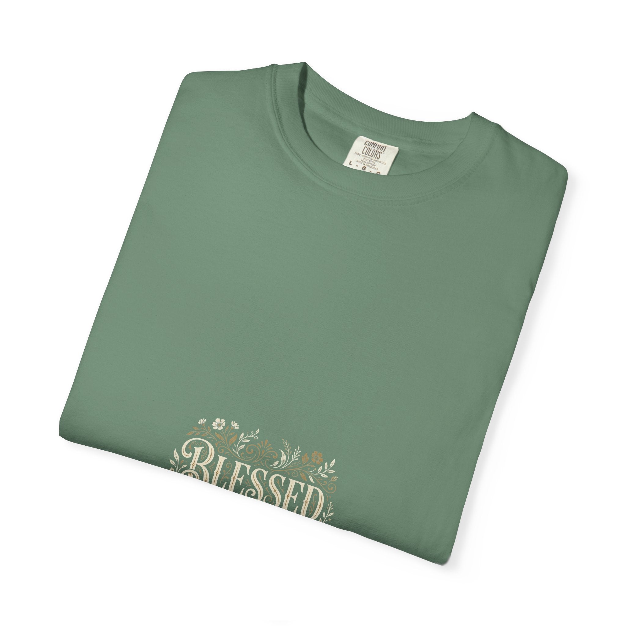 Blessed Floral Script T-shirt | Minimal Faith Typography