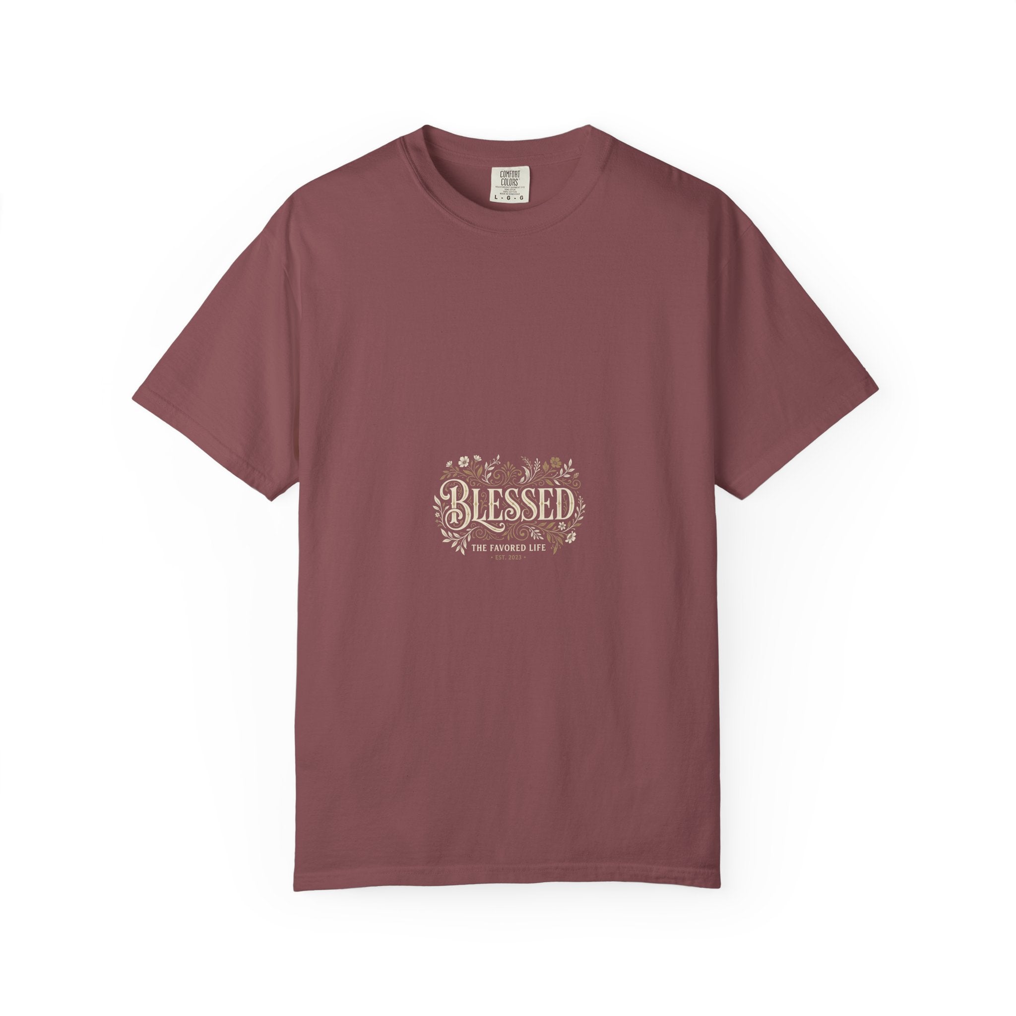 Blessed Floral Script T-shirt | Minimal Faith Typography