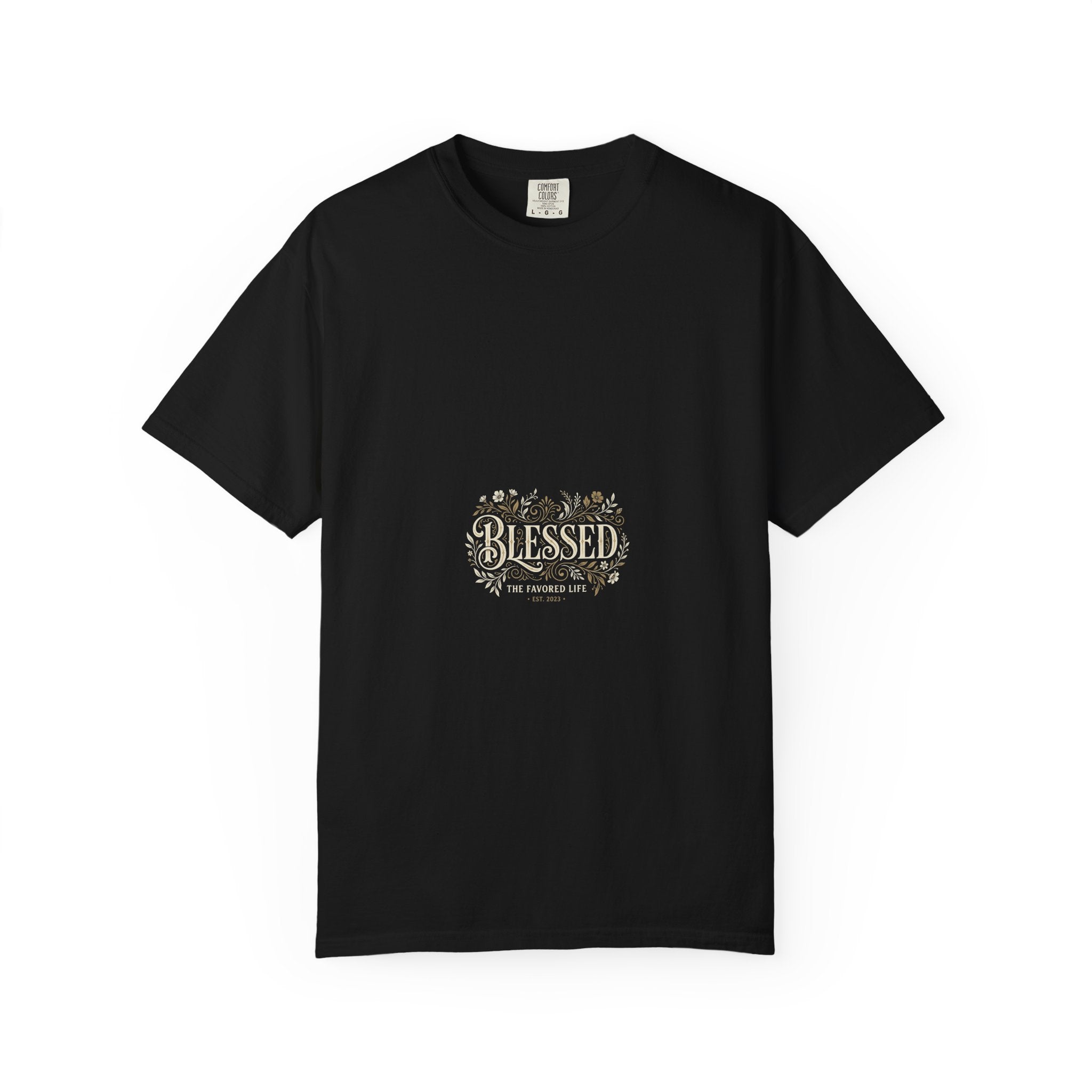 Blessed Floral Script T-shirt | Minimal Faith Typography