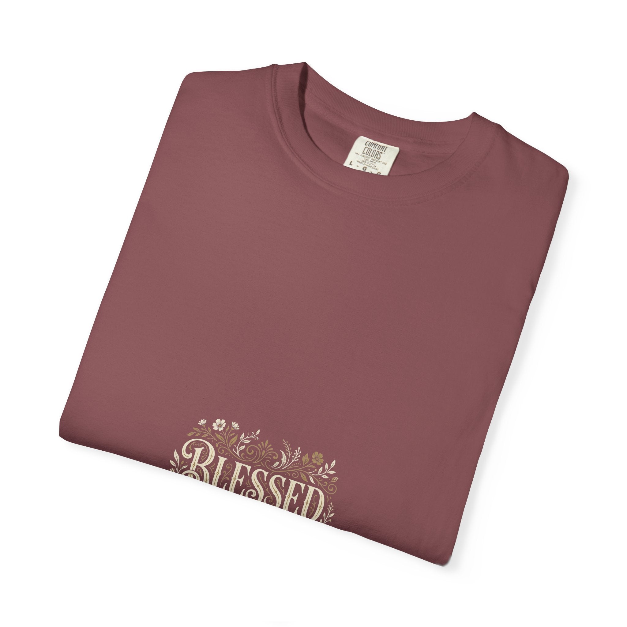 Blessed Floral Script T-shirt | Minimal Faith Typography