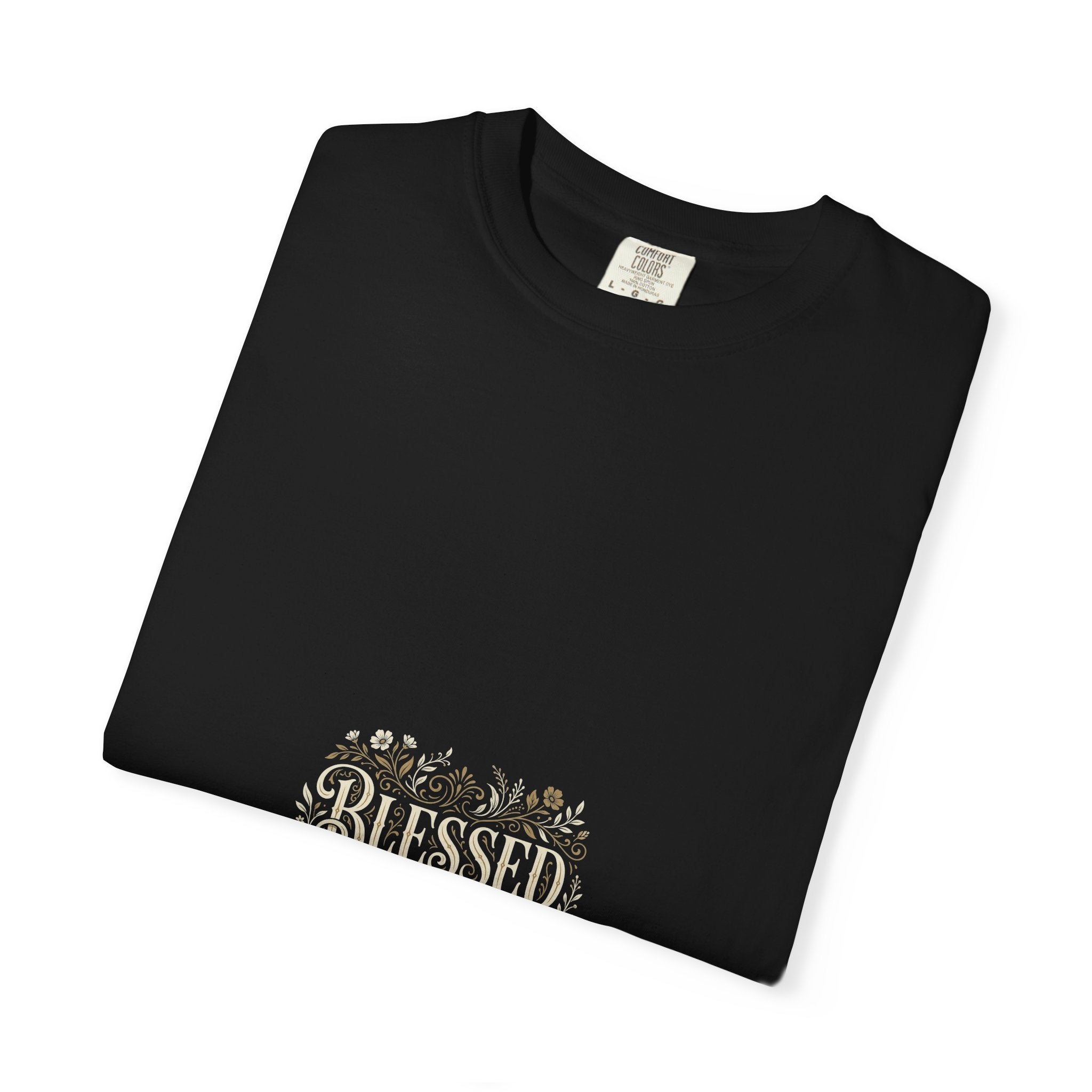 Blessed Floral Script T-shirt | Minimal Faith Typography