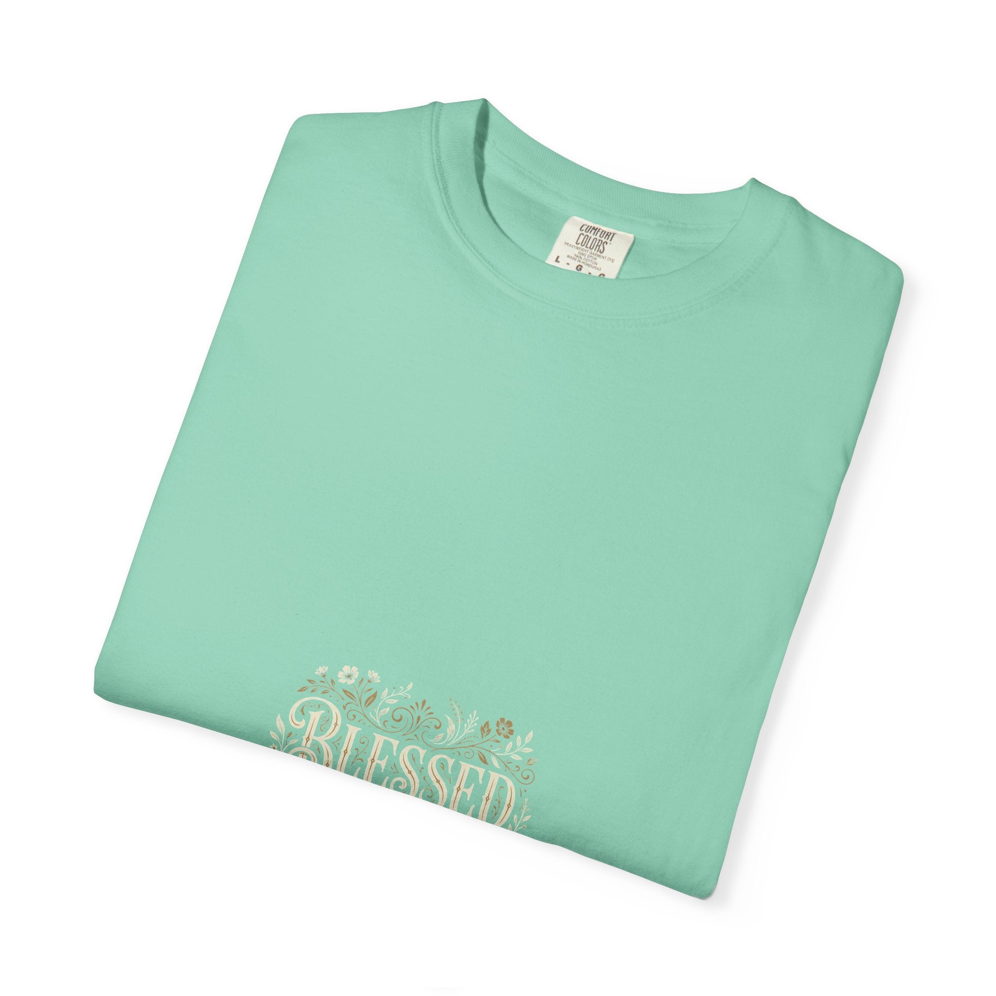 Blessed Floral Script T-shirt | Minimal Faith Typography