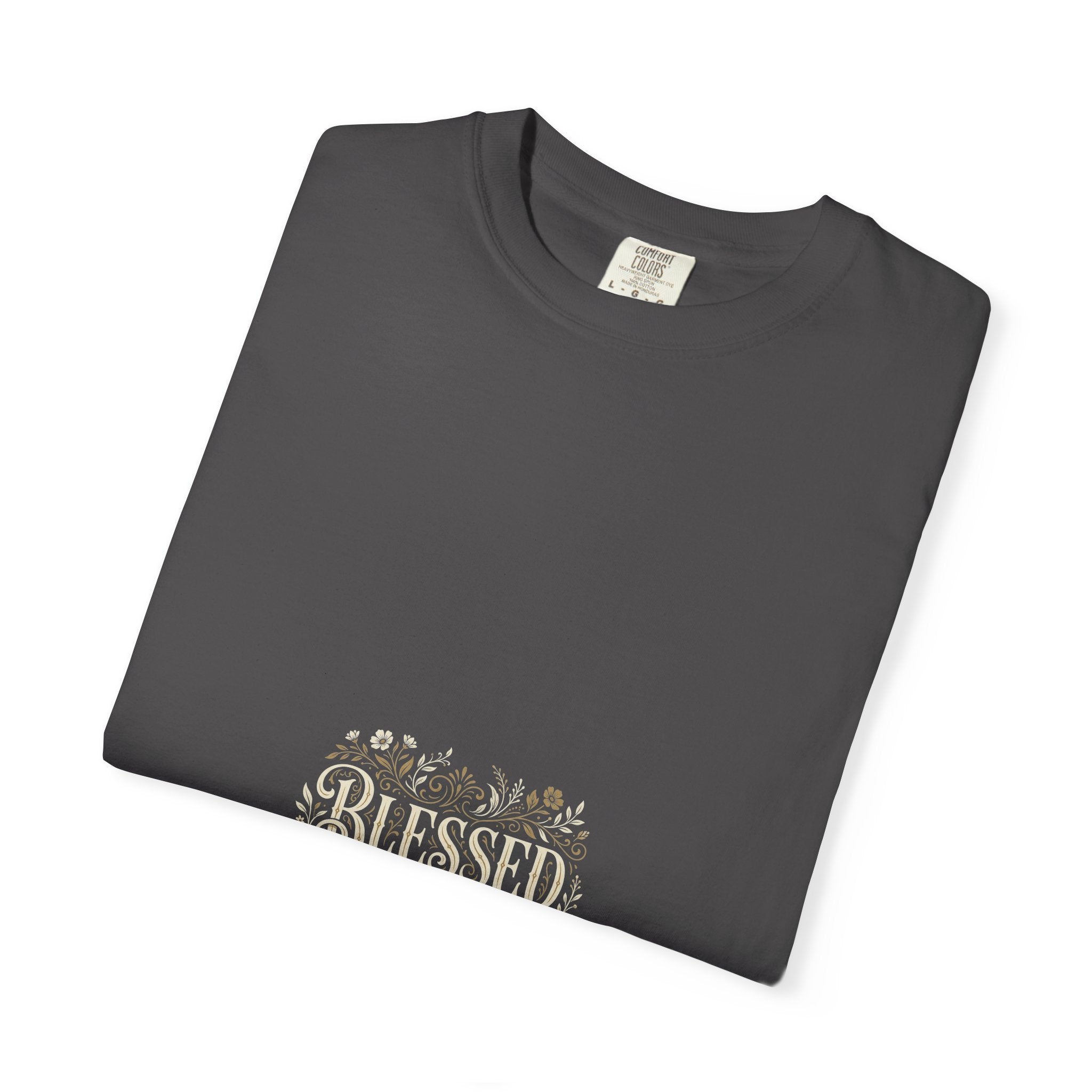 Blessed Floral Script T-shirt | Minimal Faith Typography