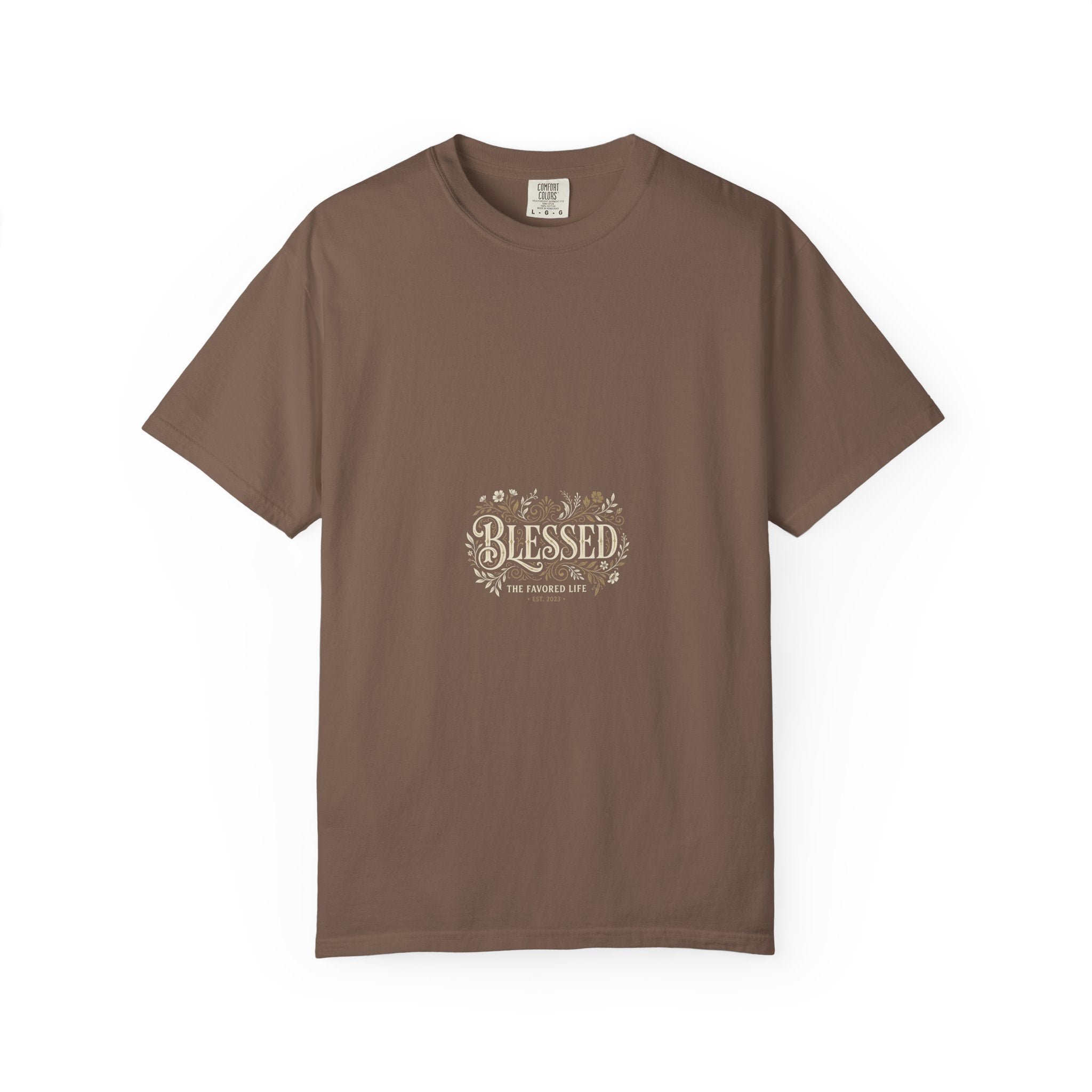Blessed Floral Script T-shirt | Minimal Faith Typography