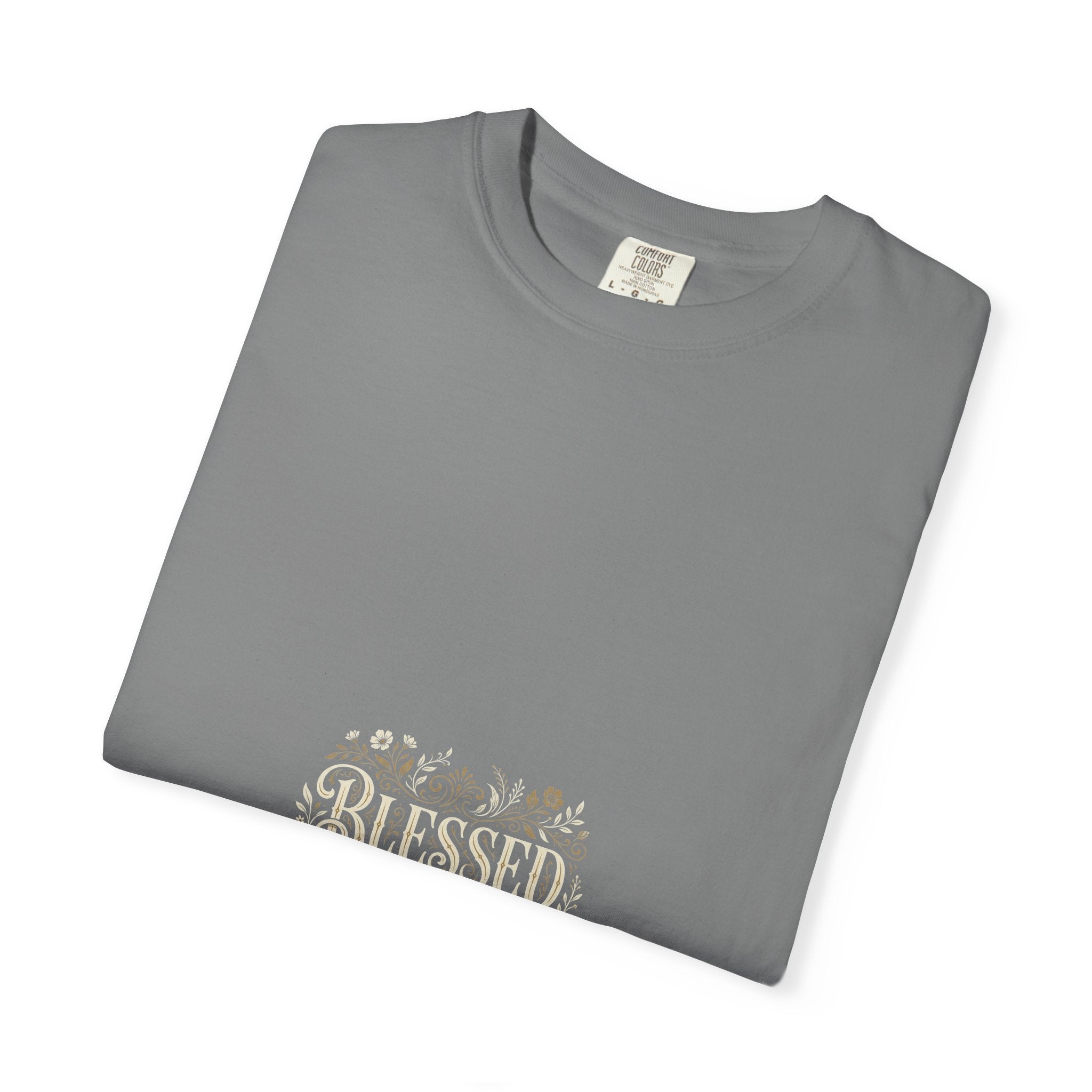 Blessed Floral Script T-shirt | Minimal Faith Typography