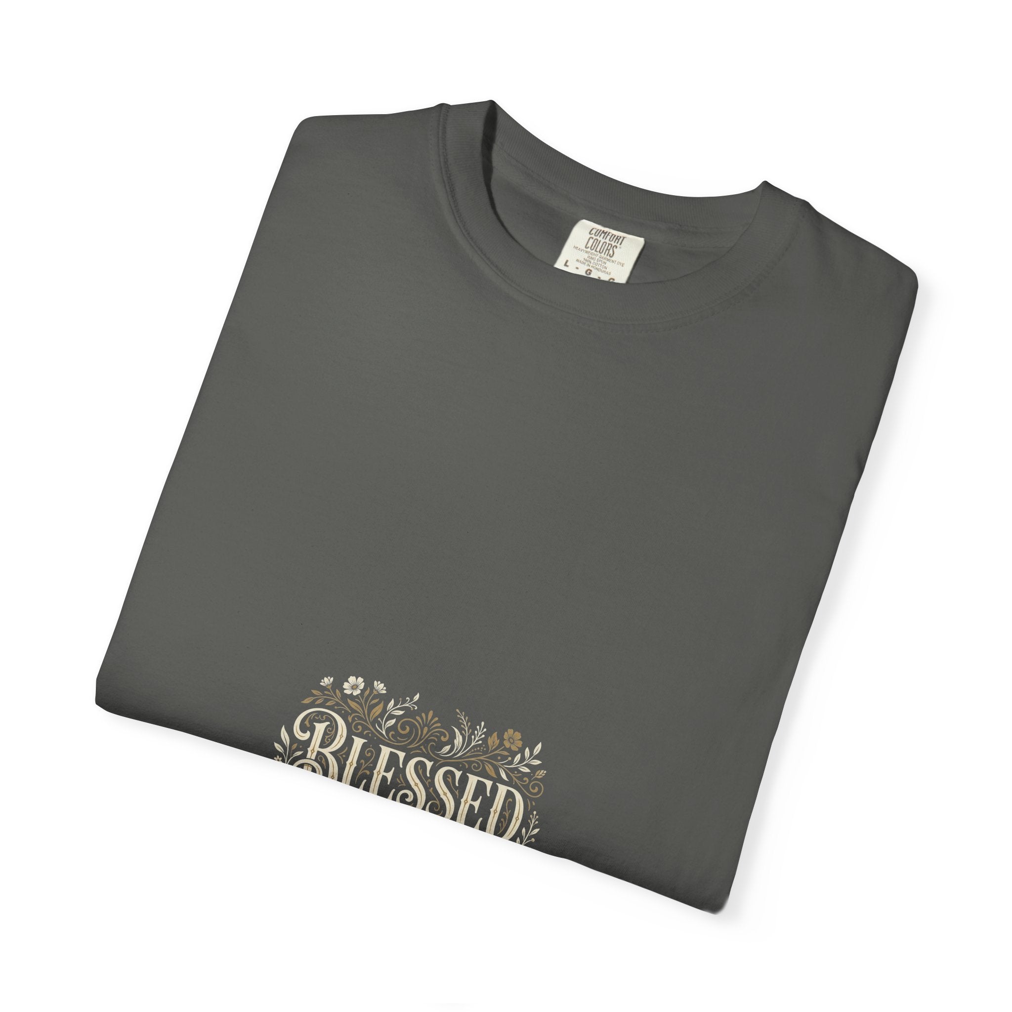 Blessed Floral Script T-shirt | Minimal Faith Typography