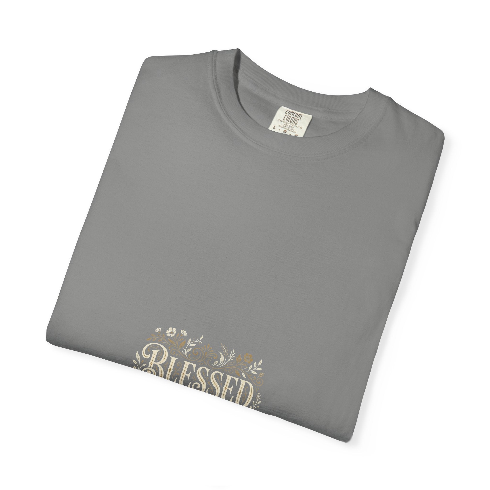 Blessed Floral Script T-shirt | Minimal Faith Typography